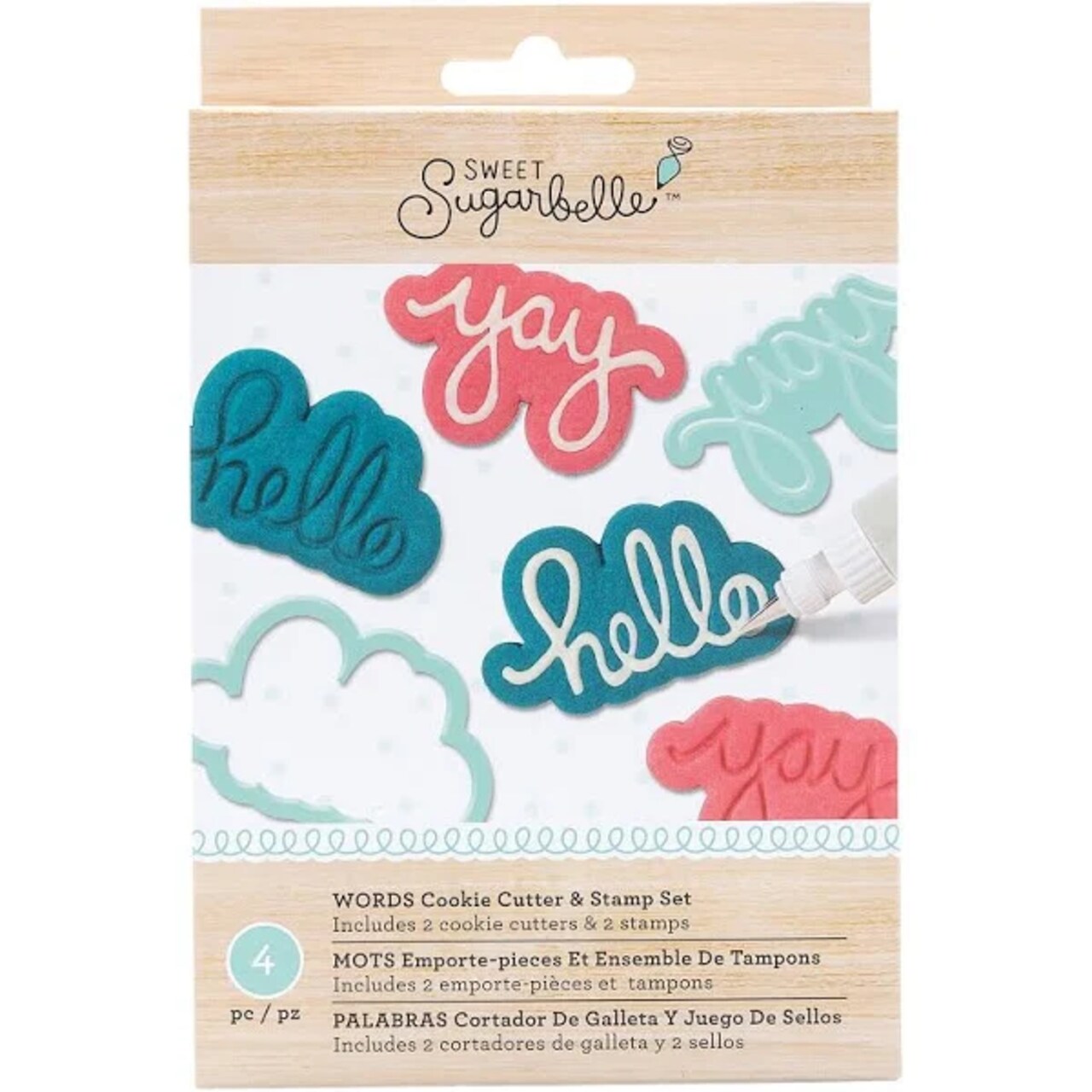 Cookie Cutters Sweet Sugerbelle Stamp and Cutter Set Words 4 Pieces
